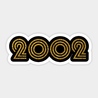 2002 Birth Year Glitter Effect Sticker